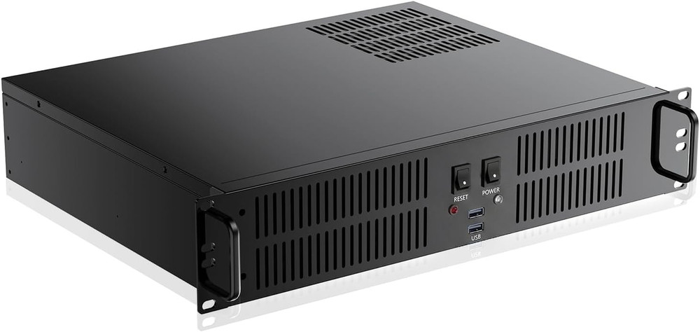 Compact 2U Micro ATX Rackmount Chassis for 3 HDDs & 1 SSD, USB Supported