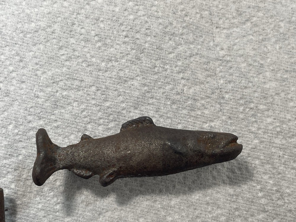 Vintage Iron  Salmon Fish Drawer Pulls