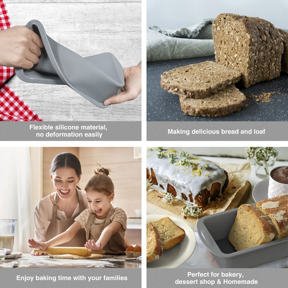 2 Pack 9x5 Silicone Bread Loaf Pans Nonstick