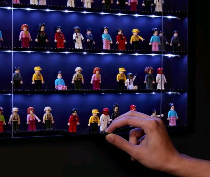 Mini Figures Display Case Protect Figurines 5 Level LED Strips Lego Compatible