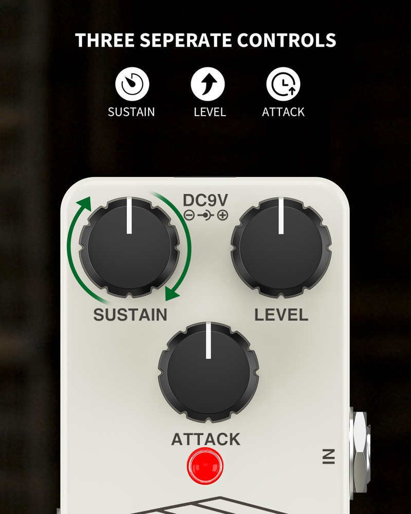 POGOLAB Compressor Pedal Guitar Pedal Compressor Mini Compressor Pedal