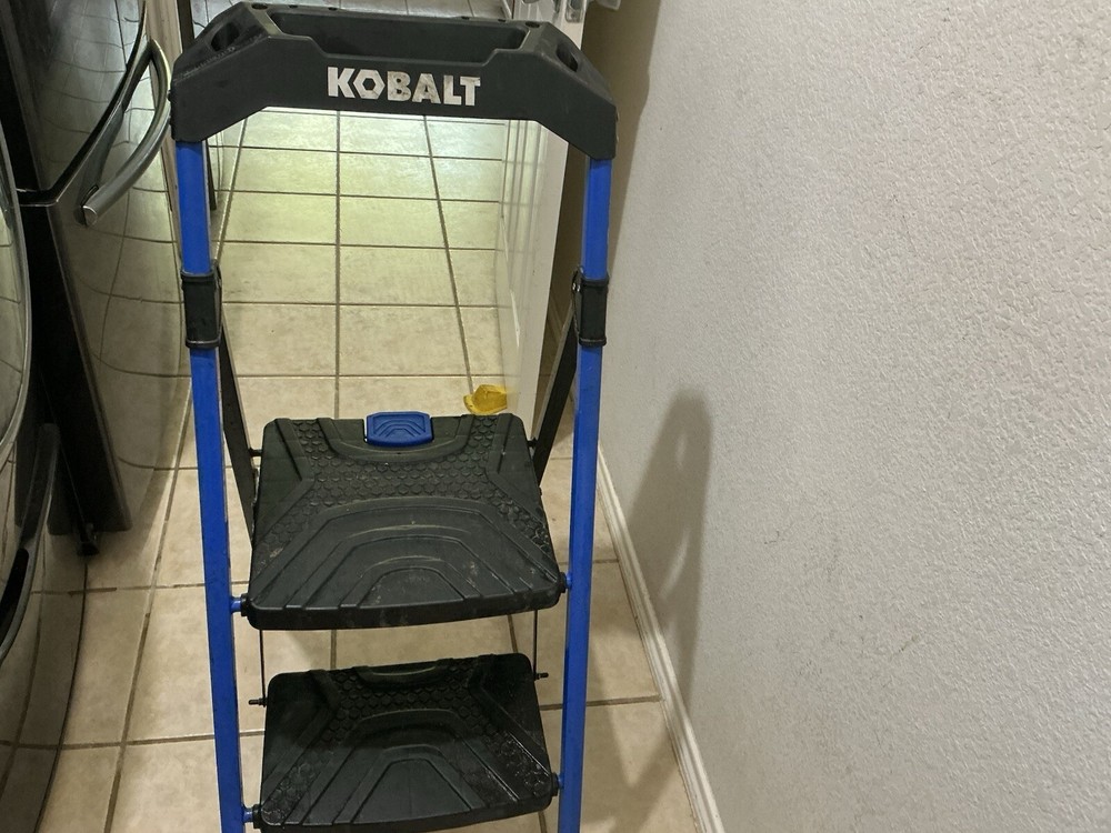 Kobalt 2-Step 300-lb Capacity Black Steel Foldable Step Stool
