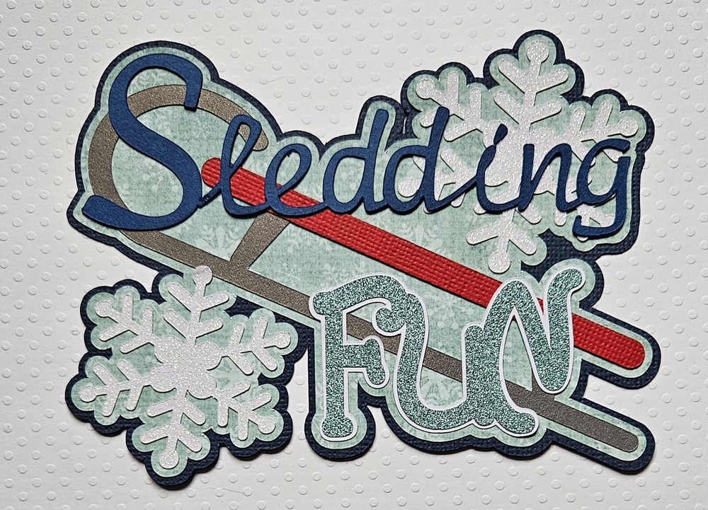 Sledding Boy Title. Scrapbook, Card Making Paper Piecing