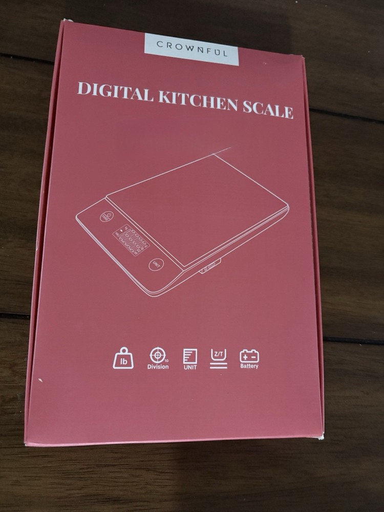 CROWNFUL Digital Kitchen Scale, Unit Selection, Battery Powered, Plastic