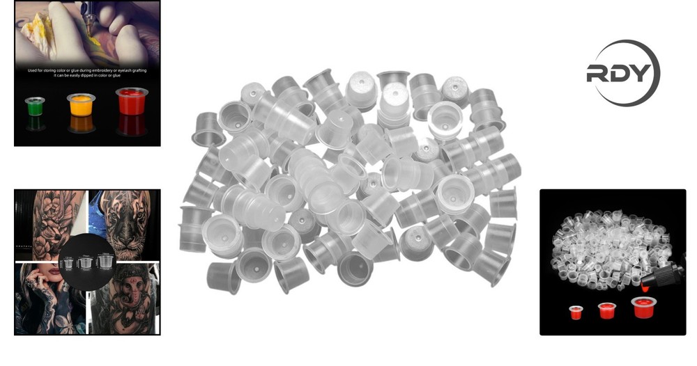 Quality Tattoo Ink Caps - 300pcs Small, Medium & Large - Waterproof & Reusable