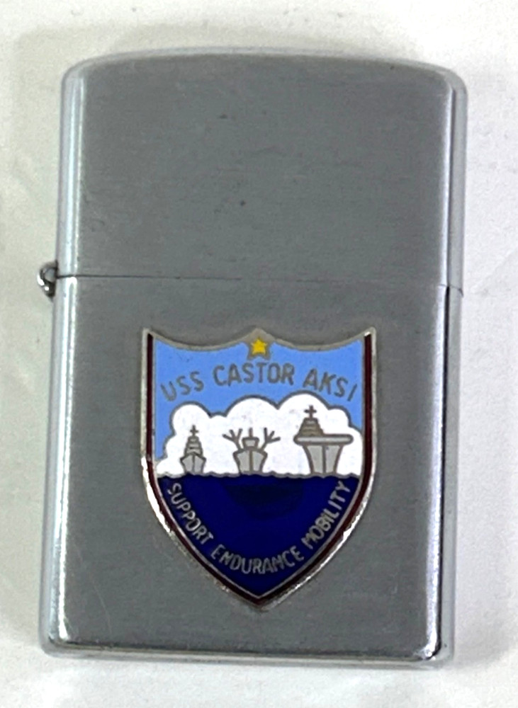 Vintage USS Castor AKS-1 Executive Officers Presentation Lighter
