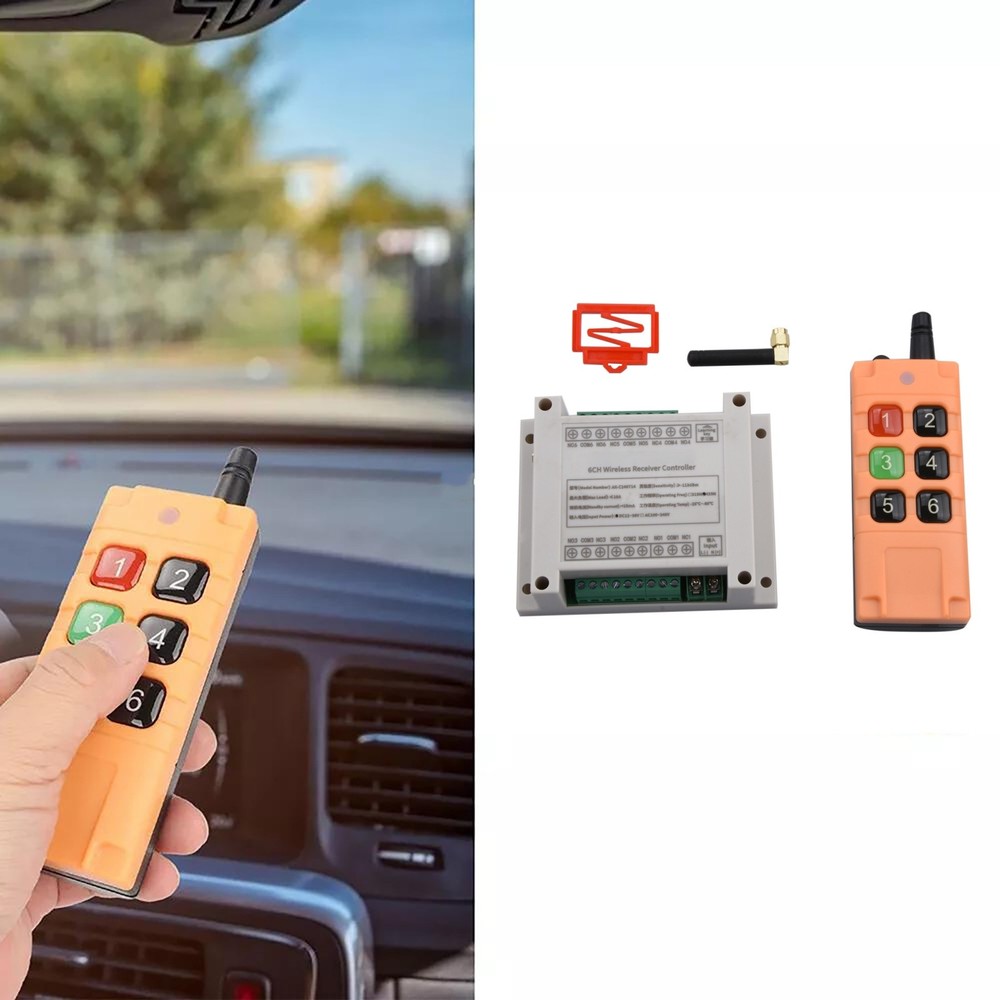 6 Channel 10A Relay Receiver Wireless Remote Control RF Switch 433mhz DC