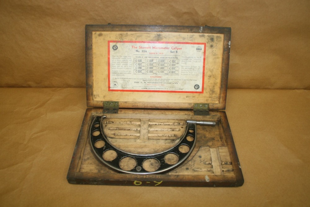 The Starrett Micrometer Caliper #224 Set B Range 6"-9"