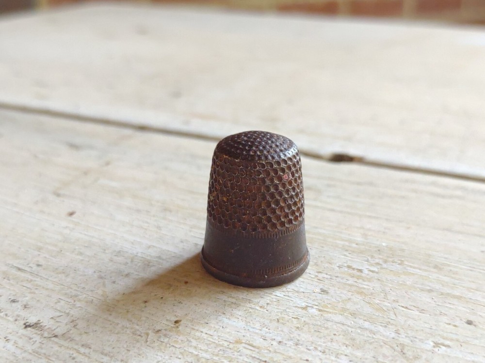 Antique EARLY Handcrafted METAL Sewing THIMBLE
