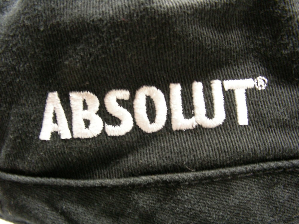 ABSOLUT - BLACK - ONE SIZE ADJUSTABLE CADET STYLE CAP HAT!