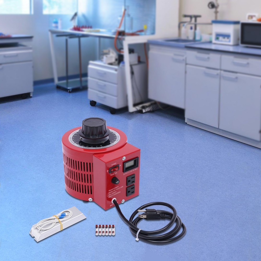 20Amp Variac Transformer Variable 0-130V AC Voltage Regulator Metered 2000VA Red