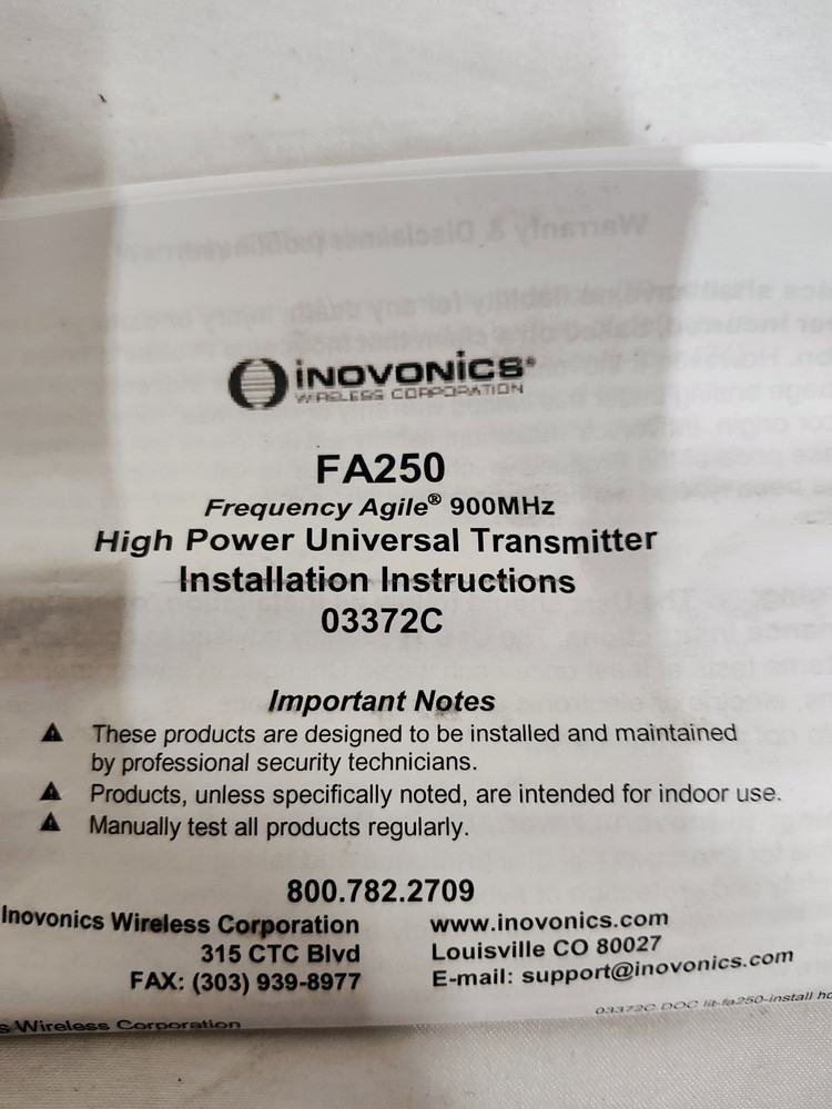 Inovonics FA250 High Power Universal Transmitter