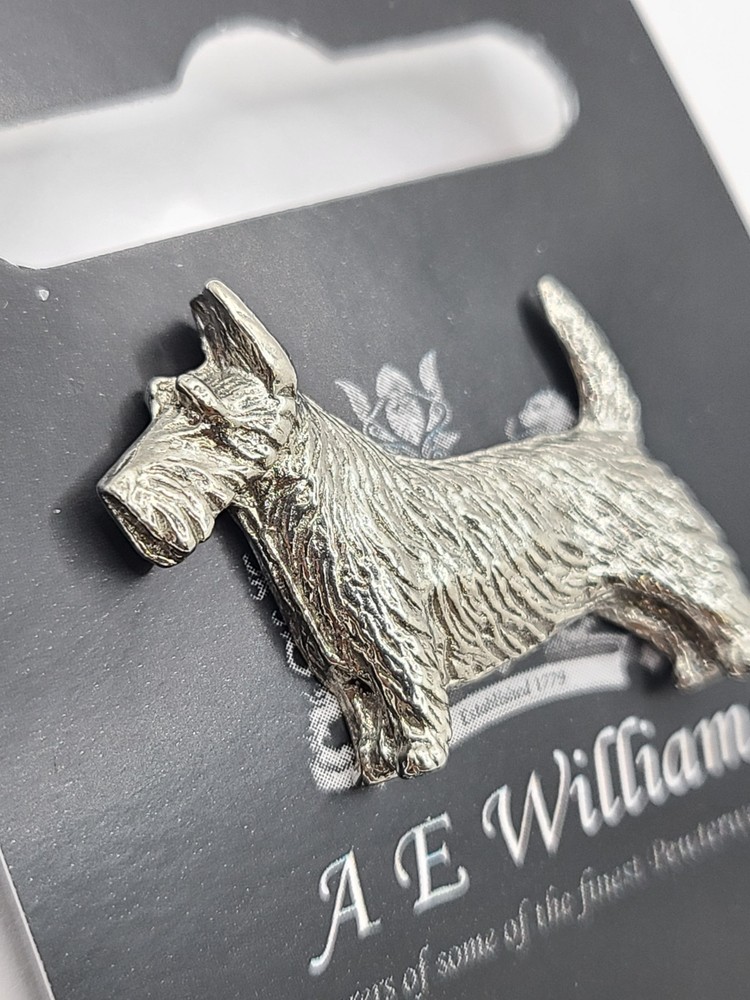 A.E. Williams Fine Brittish Pewter Scottish Terrier Lapel Hat Pin
