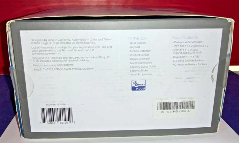 2018 Ring Alarm Wireless Home Security System w/ Box - AS IS - NOT TESTED