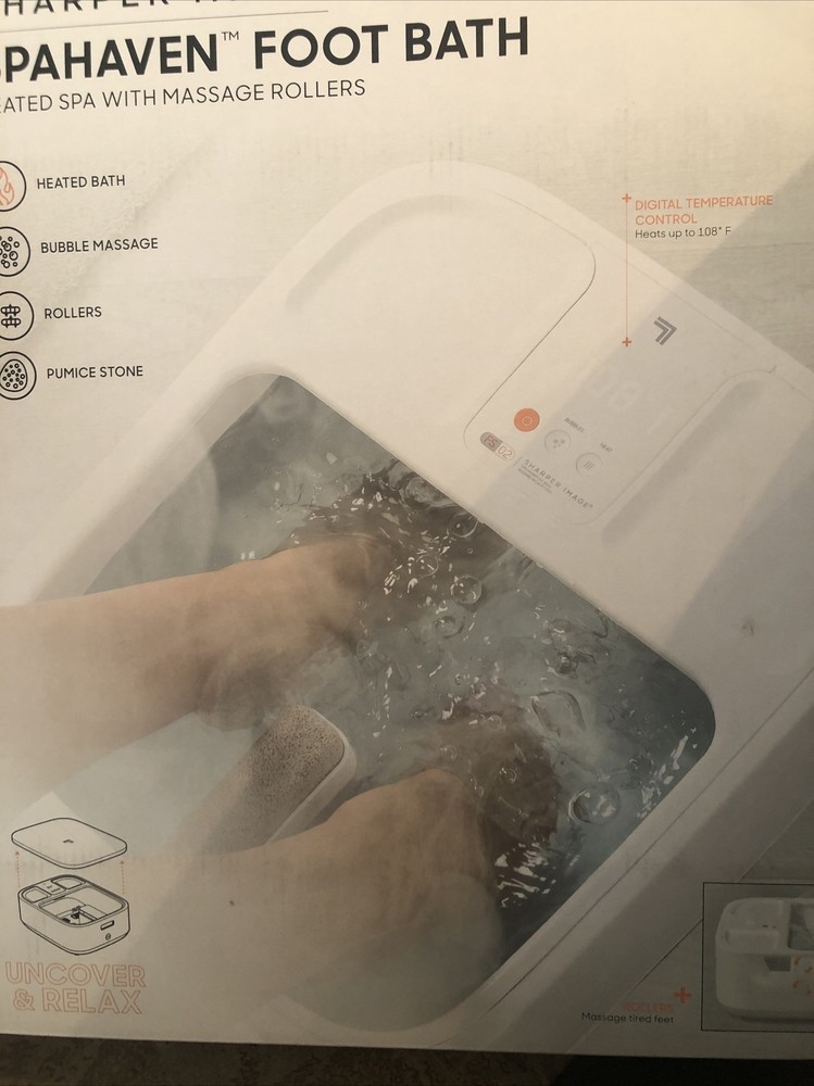 Sharper Image Spahaven Foot Bath Heated Spa With Massage Rollers