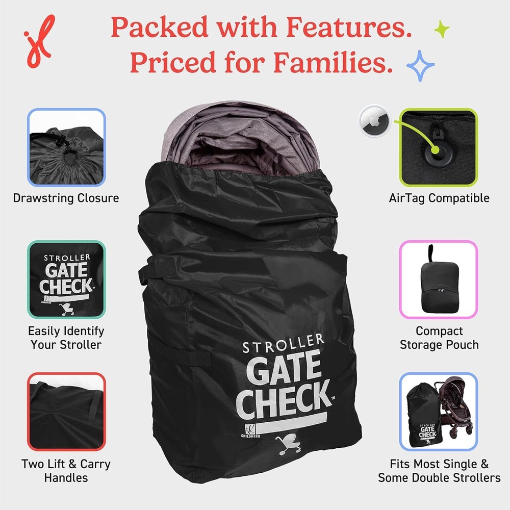 Gate Check Bag for Single & Some Double Strollers - Travel Bag for Airplane, ...