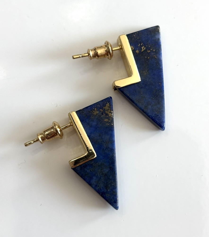 Lapis Geometric Dagger Studs