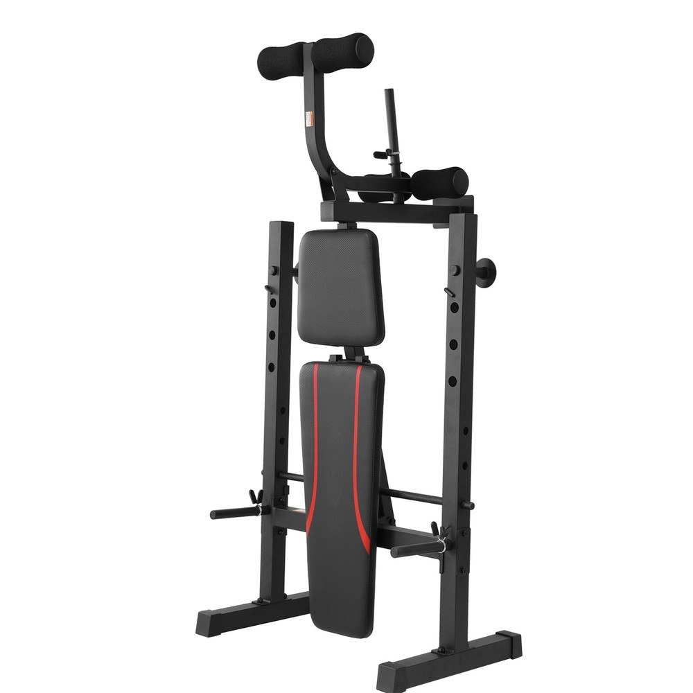 600LBS 8in1 Multi-Function Weight Bench with Squat Rack Adjustable for Home Gym