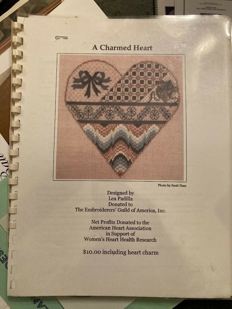 "A CHARMED HEART" needlework CHART  by LEA PADILLA