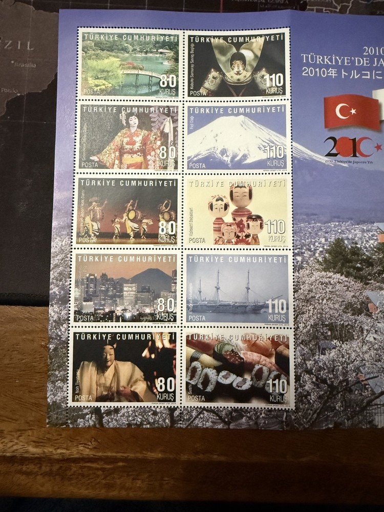 Turkey postage stamps 2010 Japan & Turkey