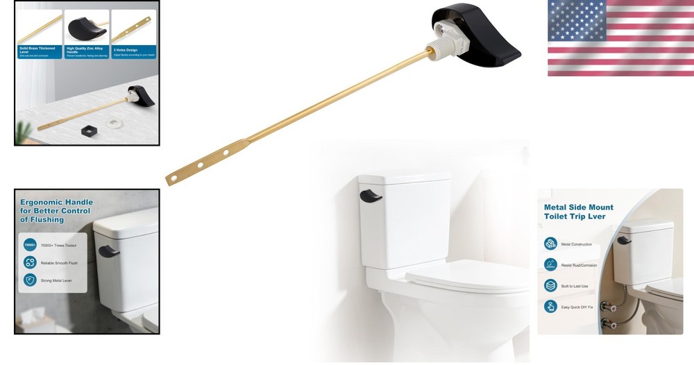 High-Efficiency Toilet Handle Replacement - Matte Black Solid Brass for TOTO