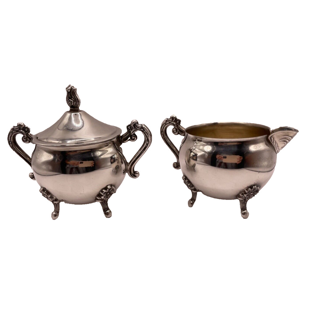 Vintage Leonard Silver Plated Creamer & Sugar Set