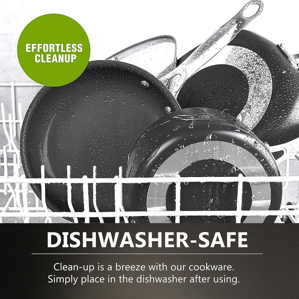 Granitestone Pots and Pans Set 10 Pc Stackable Space Saving Nonstick Cookware