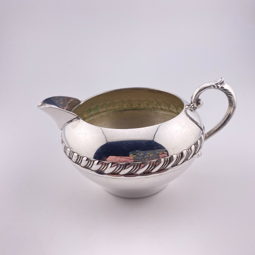 Vintage Silver On Copper Creamer