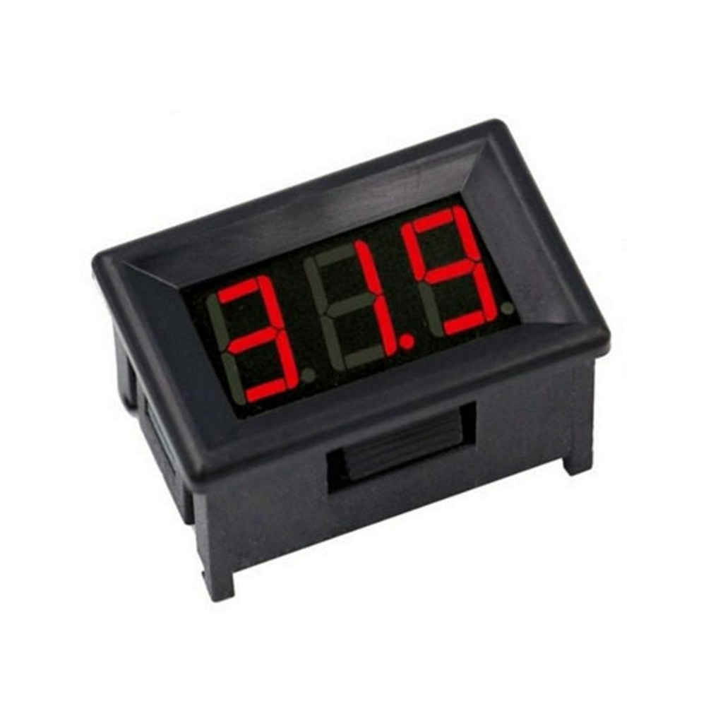 Mini Panel Voltmeter 0-100 VDC 3 Digits With Red LED Display