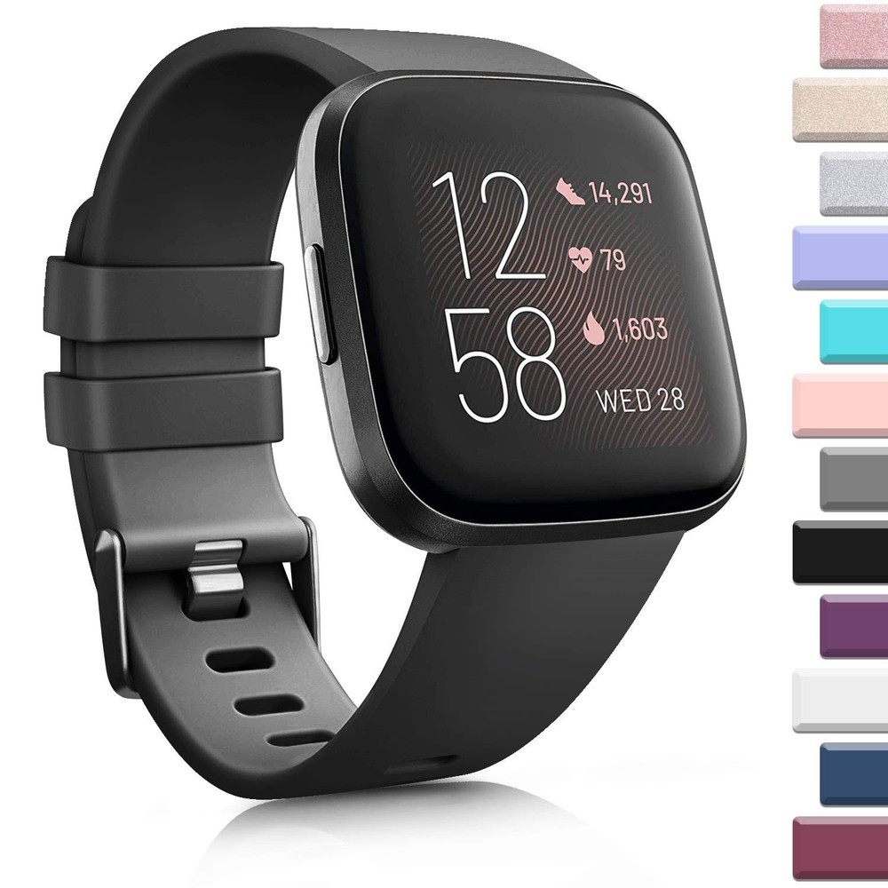 Sports Bands Soft Elastomer MultiColor Strap Compatibl Fitbit Versa 2 Smartwatch