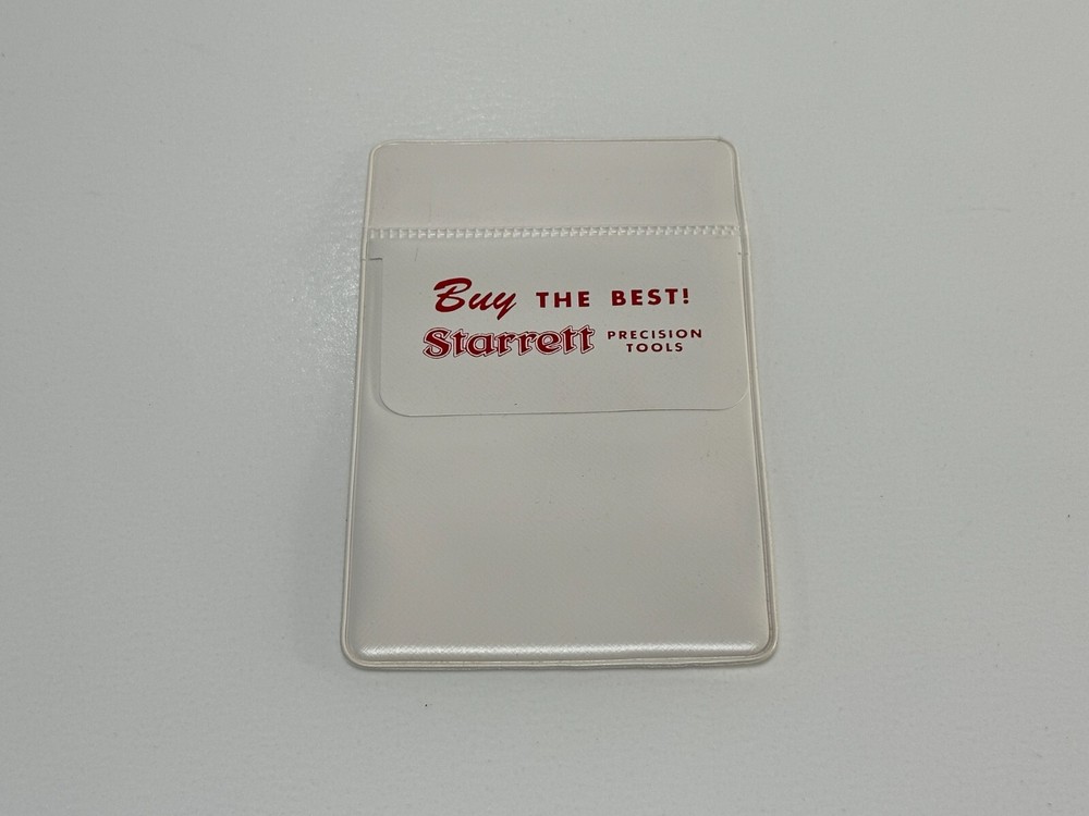 NOS Starrett Precision Tools "BUY THE BEST!" w/ Decimal Chart POCKET PROTECTOR