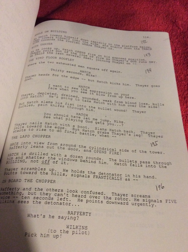 ORIGINAL SCRIPT STAND-OFF REED STEINER DAN MAZUR DAYBREAK PRODUCTIONS