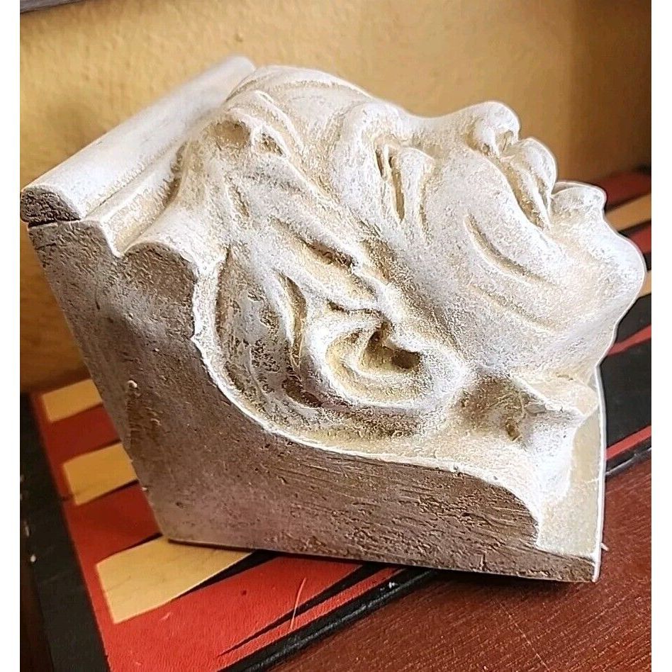 Antique Sandstone Old Monk Bracket Wall Plaque Statue
