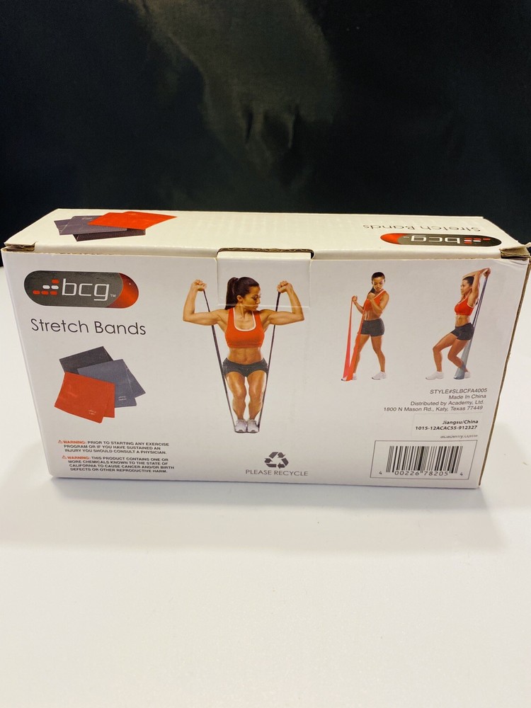 BCG Stretch Bands 2 Pack Only Medium & Heavy Black And Grey Missing Light Red