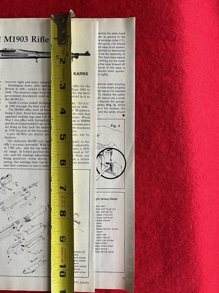 Springfield M1903 Rifle Magazine Article/Print Ad Exploded Views Disassembly