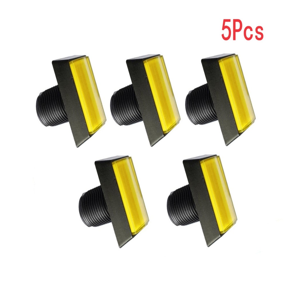 5Pcs Arcade Square Rectangle Buttons LED Push Illumilated With Microswitch w