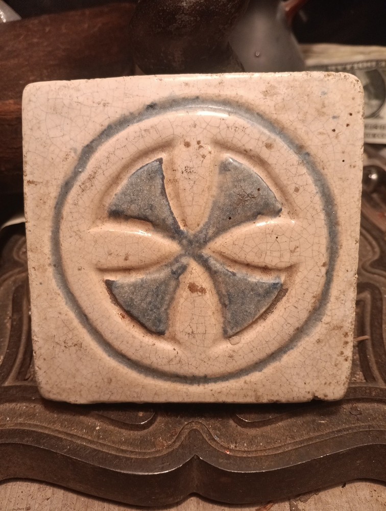 Antique Small Pottery Tile
