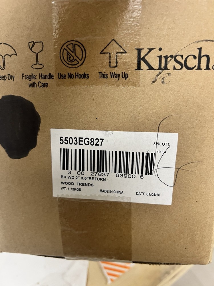 Kirsch Wood Trends Bracket – 2” Pole Support – 3.5” Return Dark Brown