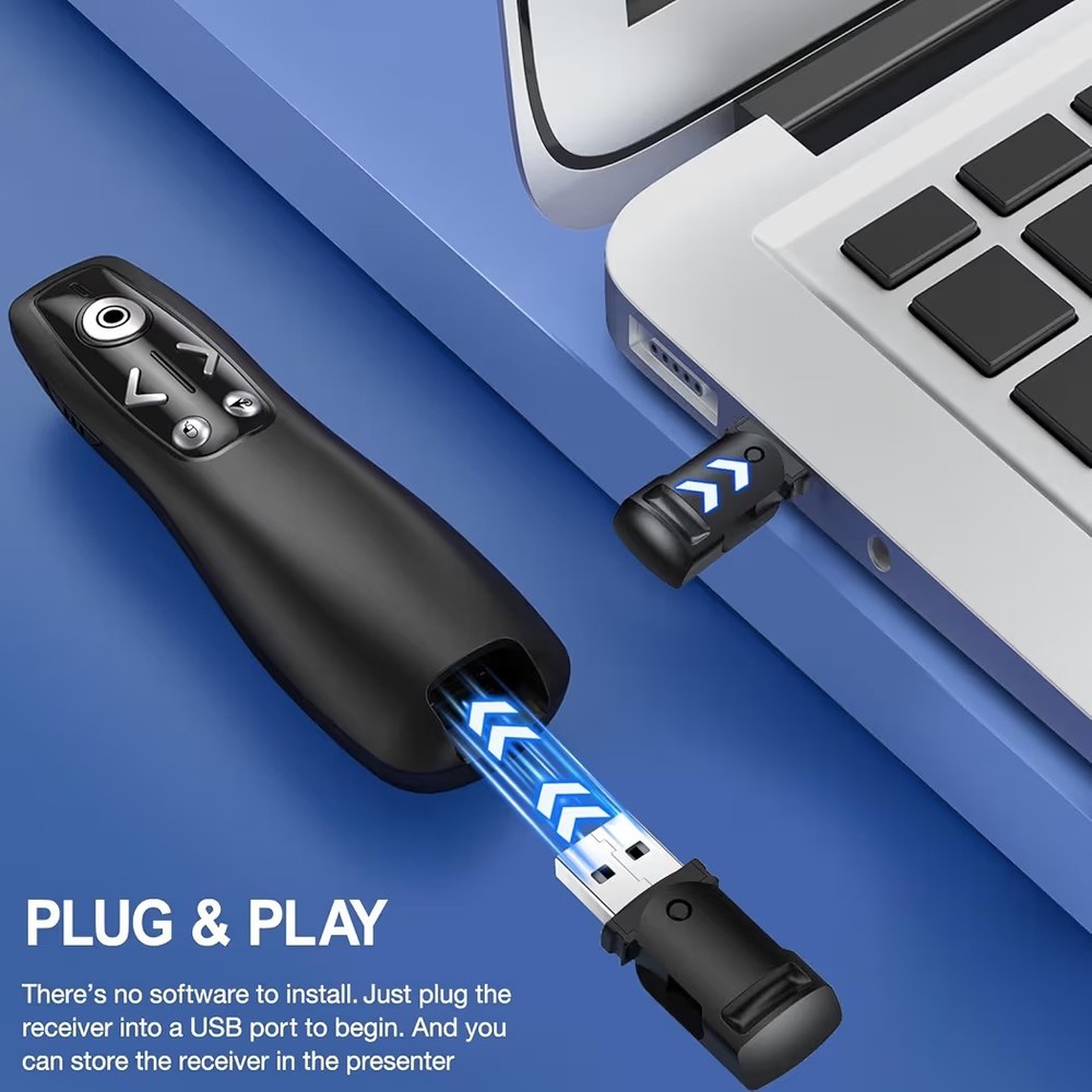 Presentation Clicker Wireless Presenter Remote PowerPoint Volume Control USB