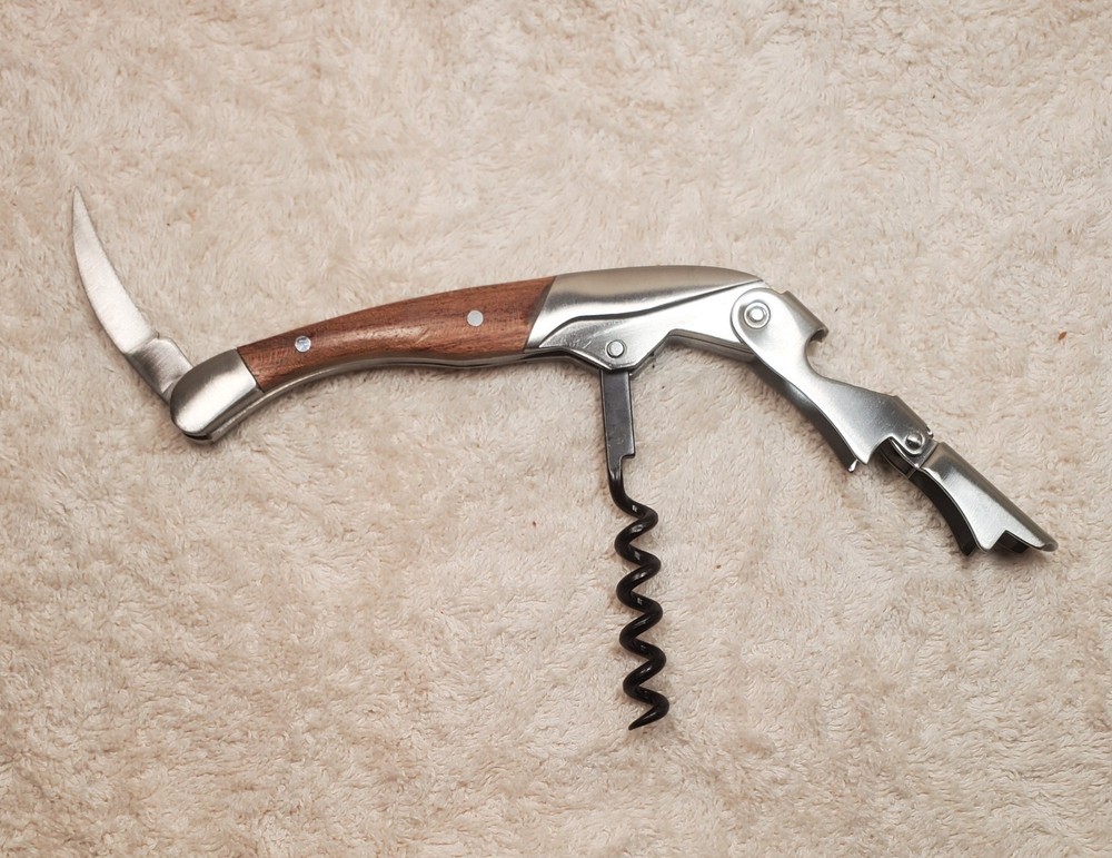 "Biale Vineyards" Double Hinged Wood Handled Corkscrew Wine Opener