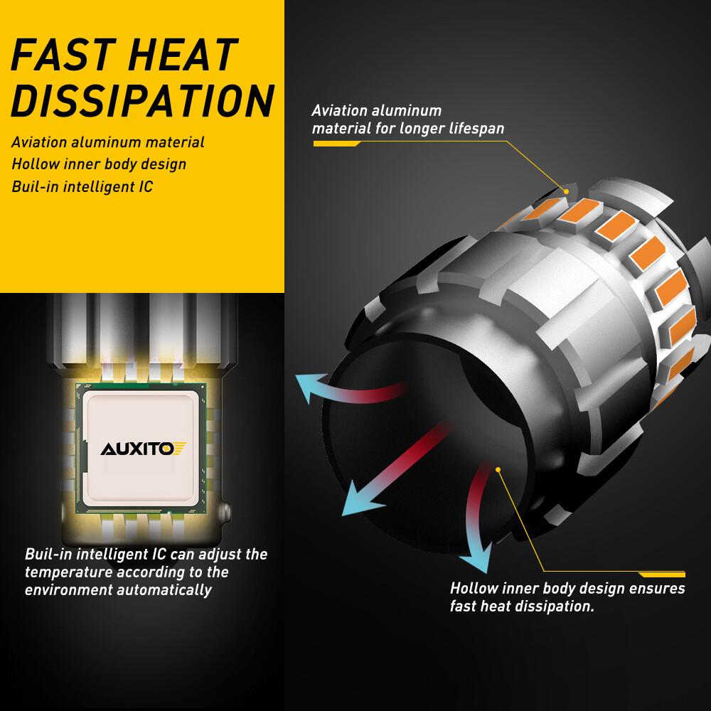 AUXITO 1156 12496 Amber LED Turn Signal Light Bulb Error Free Anti Hyper Flash H
