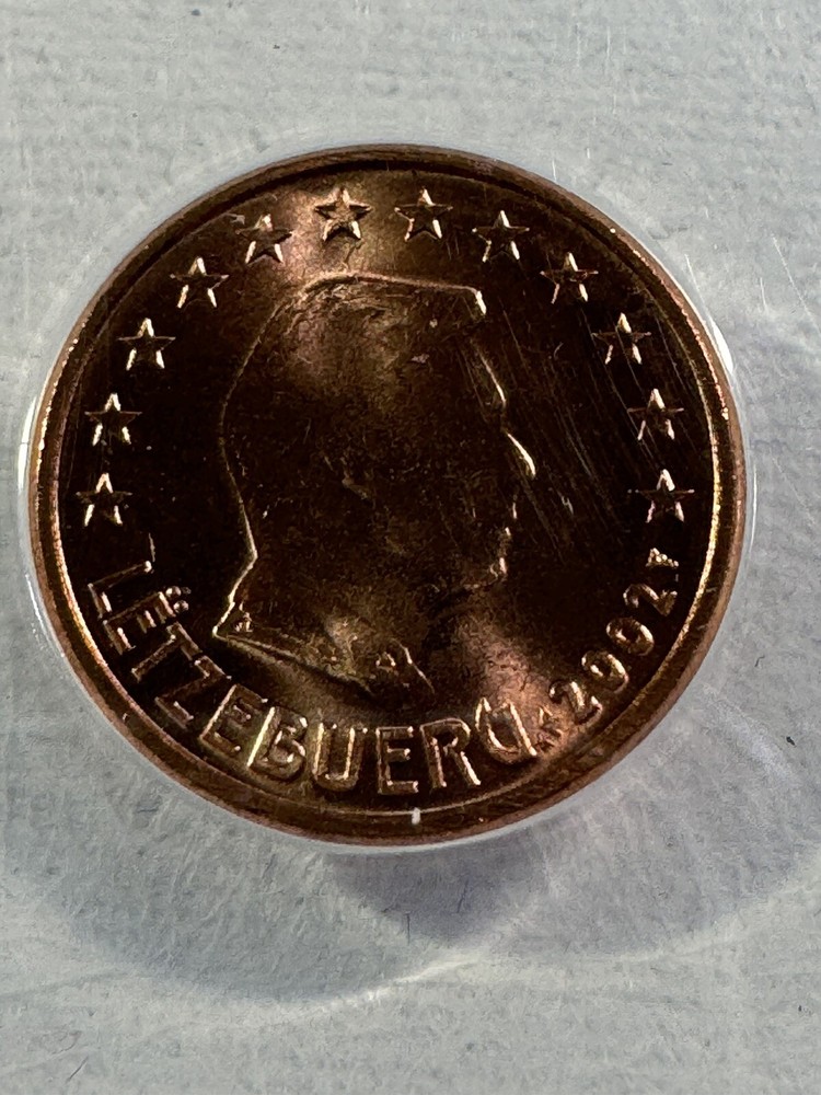 2002 Luxembourg 1 Cent Graded MS 65 RD by ANACS