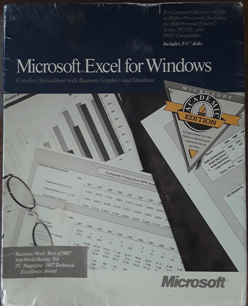 Microsoft Excel For Windows Vintage Sealed - Academic Edition