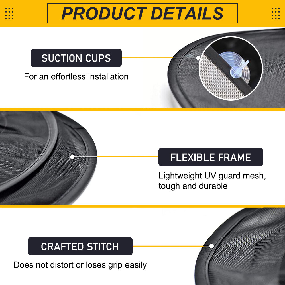 Foldable Car Rear Window Sun Shade Windshield Visor Mesh Cover UV Protection