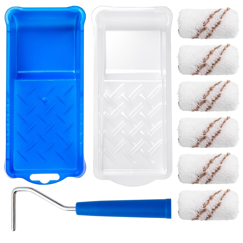 Paint Roller Kit, 9 Pack, 2 Inch Microfiber Paint Roller Covers, Small Paint ...