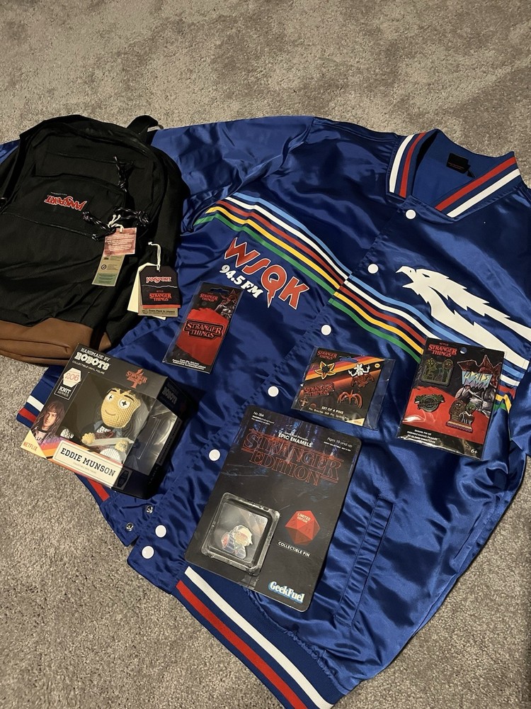 Stranger Things Backpack Bundle + Pin Set + Bonus Extras / Collectibles