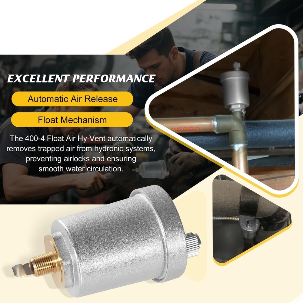 400-4 Float Air Hy-Vent, 1/8" NPT Automatic Valve for Hydronic Heating Systems