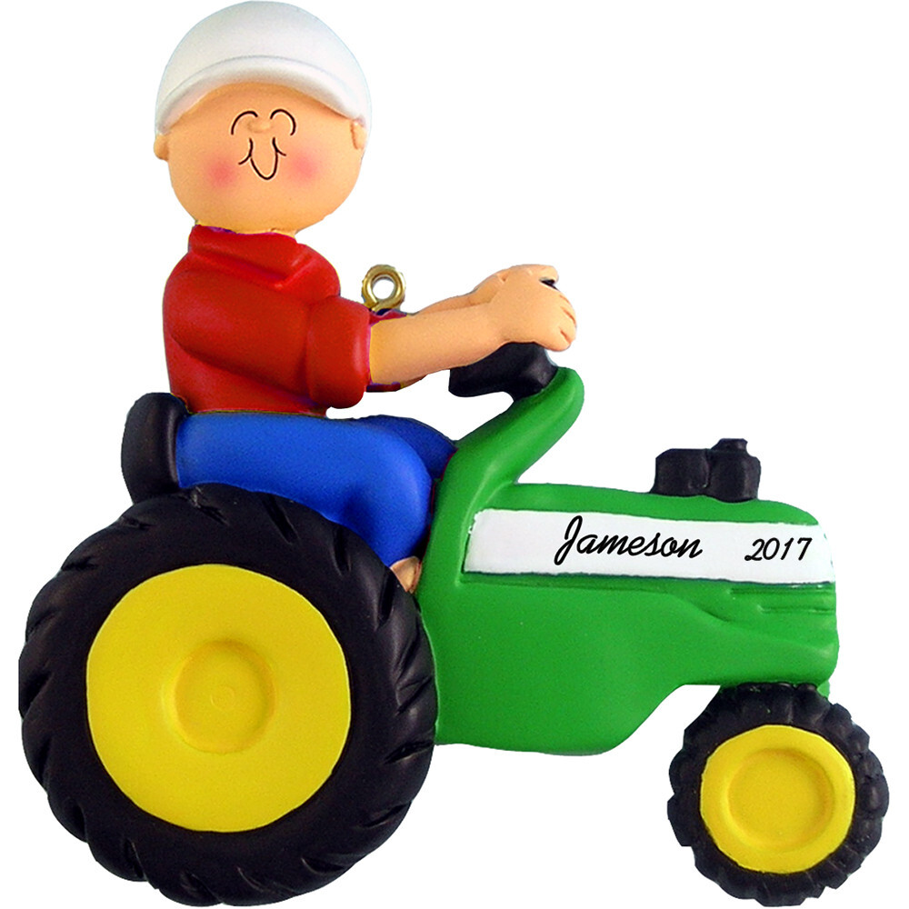 Personalized Christmas Ornament - Driving Tractor