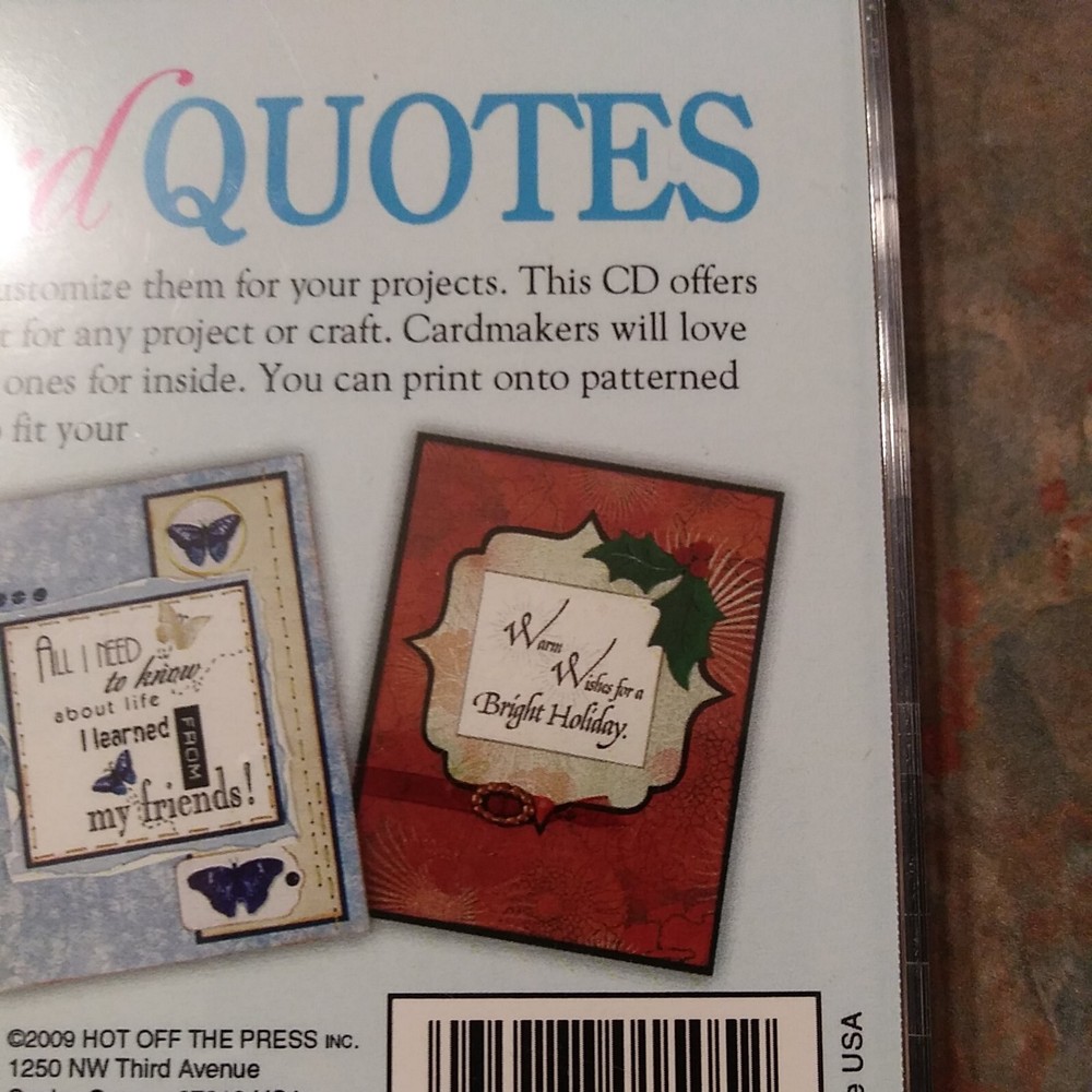 Hot Off The Press 1000 Card Quotes Computer CD Mac PC Artwork Instructions