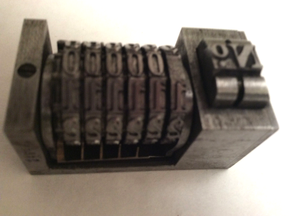 Letterpress Numbering Machine Wheel 6 To Number Forward